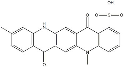 5,7,12,14-Tetrahydro-5,10-dimethyl-7,14-dioxoquino[2,3-b]acridine-1-sulfonic acid Struktur