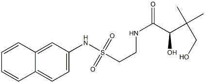 [R,(+)]-2,4-Dihydroxy-3,3-dimethyl-N-[2-(2-naphtylsulfamoyl)ethyl]butyramide Struktur