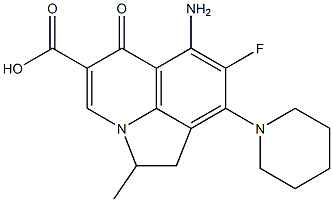 2-Methyl-6-amino-7-fluoro-8-piperidino-1,2-dihydro-5-oxo-5H-2a-azaacenaphthylene-4-carboxylic acid Struktur