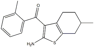 2-Amino-3-(2-methylbenzoyl)-6-methyl-4,5,6,7-tetrahydrobenzo[b]thiophene Struktur