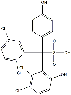 (2,5-Dichlorophenyl)(2,3-dichloro-6-hydroxyphenyl)(4-hydroxyphenyl)methanesulfonic acid Struktur