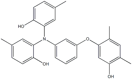 N,N-Bis(2-hydroxy-5-methylphenyl)-3-(5-hydroxy-2,4-dimethylphenoxy)benzenamine Struktur