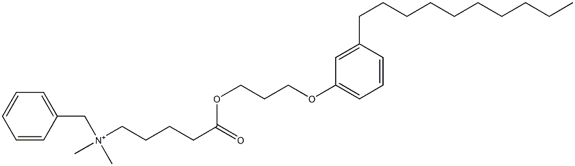 N,N-Dimethyl-N-benzyl-N-[4-[[3-(3-decylphenyloxy)propyl]oxycarbonyl]butyl]aminium Struktur