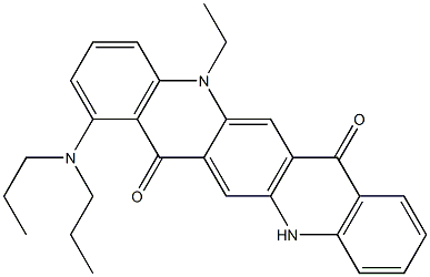 1-(Dipropylamino)-5-ethyl-5,12-dihydroquino[2,3-b]acridine-7,14-dione Struktur