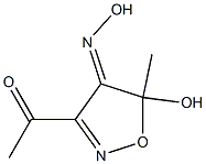 3-Acetyl-5-hydroxy-5-methylisoxazol-4(5H)-one oxime Struktur