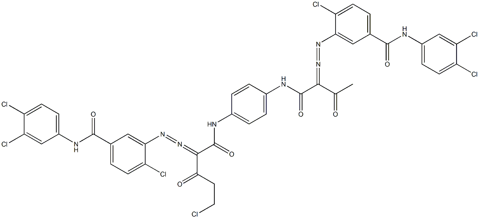 3,3'-[2-(Chloromethyl)-1,4-phenylenebis[iminocarbonyl(acetylmethylene)azo]]bis[N-(3,4-dichlorophenyl)-4-chlorobenzamide] Struktur