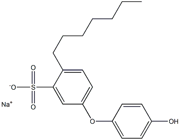 4'-Hydroxy-4-heptyl[oxybisbenzene]-3-sulfonic acid sodium salt Struktur