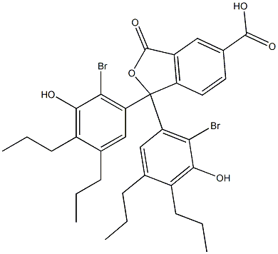 1,1-Bis(6-bromo-5-hydroxy-3,4-dipropylphenyl)-1,3-dihydro-3-oxoisobenzofuran-5-carboxylic acid Struktur