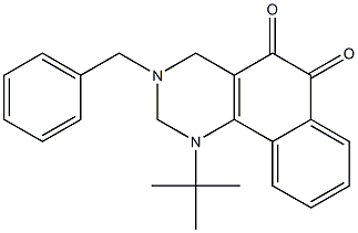 1-tert-Butyl-3-benzyl-1,2,3,4-tetrahydrobenzo[h]quinazoline-5,6-dione Struktur