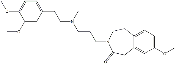 4,5-Dihydro-8-methoxy-3-[3-[N-methyl-2-(3,4-dimethoxyphenyl)ethylamino]propyl]-1H-3-benzazepin-2(3H)-one Struktur