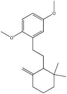 3,3-Dimethyl-1-methylene-2-[2-(2,5-dimethoxyphenyl)ethyl]cyclohexane Struktur