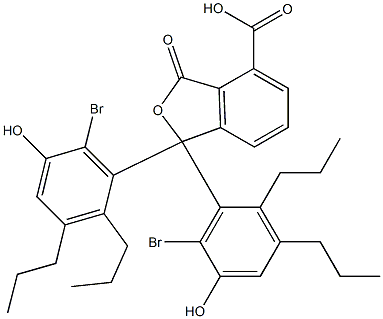 1,1-Bis(6-bromo-5-hydroxy-2,3-dipropylphenyl)-1,3-dihydro-3-oxoisobenzofuran-4-carboxylic acid Struktur