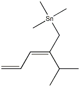 [(2E)-2-Isopropyl-2,4-pentadienyl]trimethylstannane Struktur