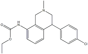 8-(Ethoxycarbonylamino)-1,2,3,4-tetrahydro-2-methyl-4-(4-chlorophenyl)isoquinoline Struktur