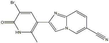 2-[(3-Bromo-6-methyl-1,2-dihydro-2-oxopyridin)-5-yl]imidazo[1,2-a]pyridine-6-carbonitrile Struktur