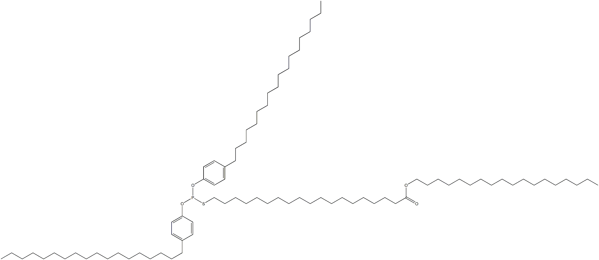 Thiophosphorous acid O,O-bis(4-octadecylphenyl)S-(19-octadecyloxy-19-oxononadecyl) ester Struktur