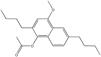 1-Acetoxy-2-butyl-4-methoxy-6-butylnaphthalene Struktur