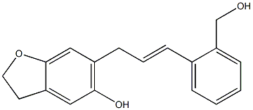 2,3-Dihydro-6-[(E)-3-(2-hydroxymethylphenyl)-2-propenyl]benzofuran-5-ol Struktur