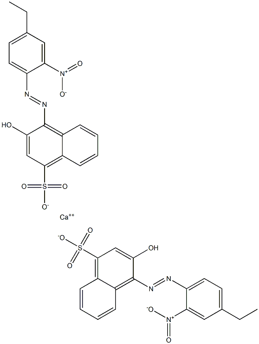 Bis[1-[(4-ethyl-2-nitrophenyl)azo]-2-hydroxy-4-naphthalenesulfonic acid]calcium salt Struktur