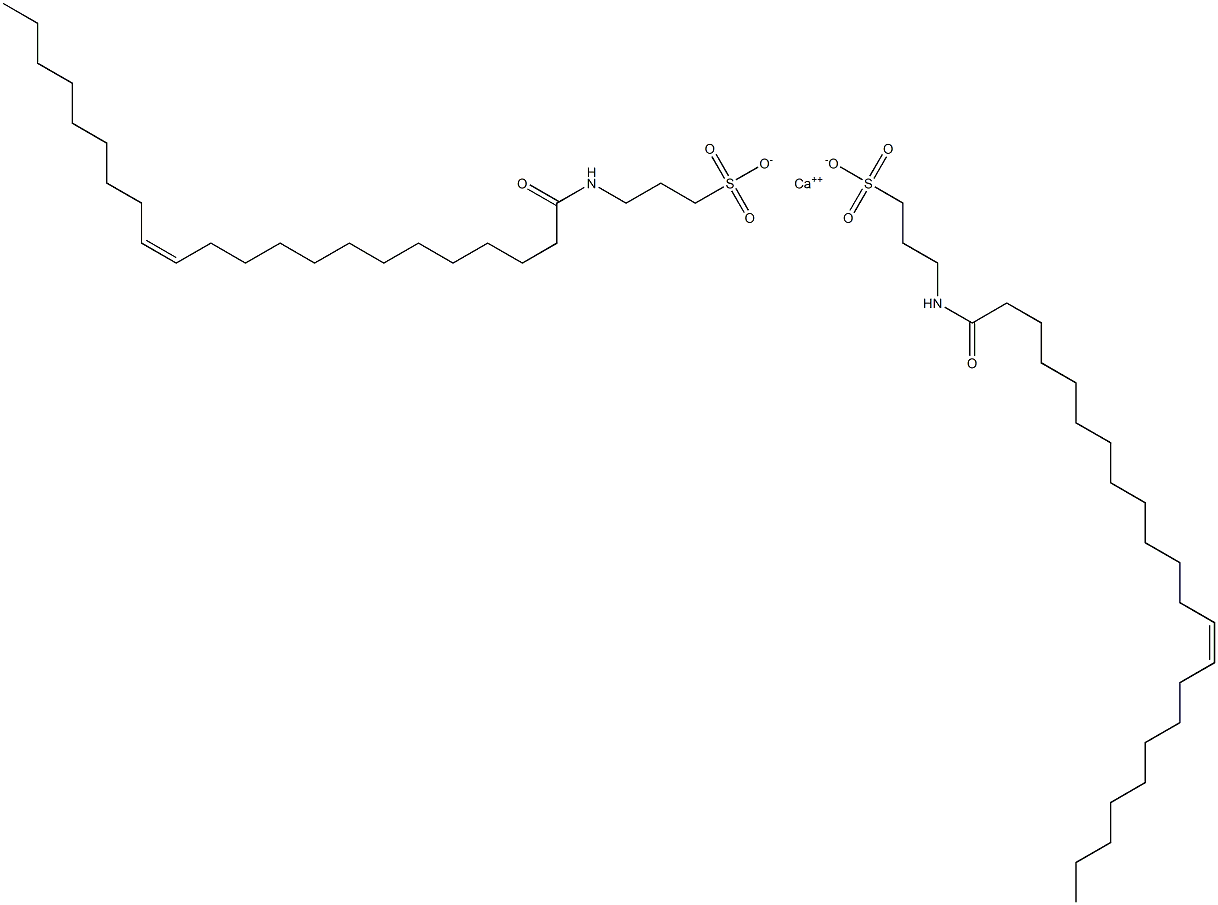 Bis[3-[[(Z)-1-oxo-13-docosen-1-yl]amino]-1-propanesulfonic acid]calcium salt Struktur