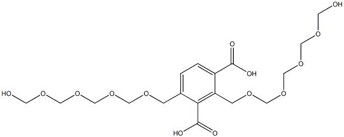 2,4-Bis(9-hydroxy-2,4,6,8-tetraoxanonan-1-yl)isophthalic acid Struktur