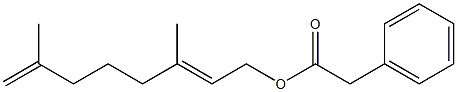 Phenylacetic acid 3,7-dimethyl-2,7-octadienyl ester Struktur