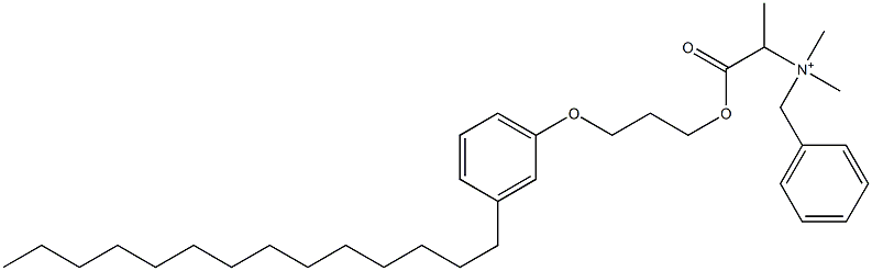 N,N-Dimethyl-N-benzyl-N-[1-[[3-(3-tetradecylphenyloxy)propyl]oxycarbonyl]ethyl]aminium Struktur