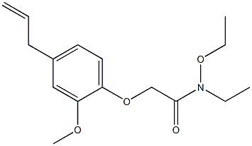 N-Ethoxy-N-ethyl-2-(4-allyl-2-methoxyphenoxy)acetamide Struktur