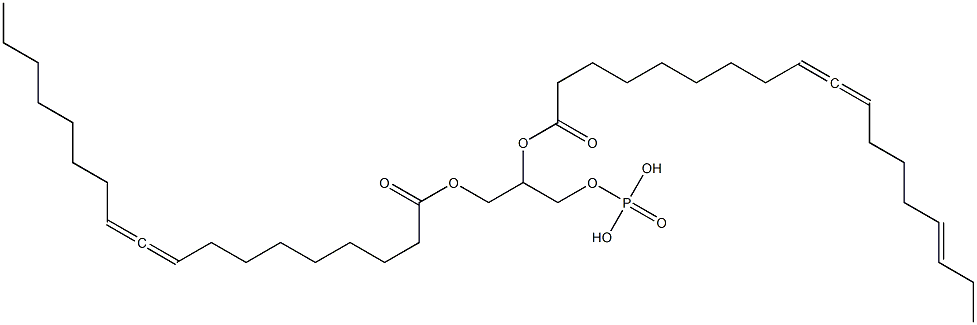 1-O-(1-Oxo-9,10-octadecadien-1-yl)-2-O-(1-oxo-9,10,15-octadecatrien-1-yl)-glycerol-3-phosphoric acid Struktur