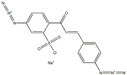 5-Azido-2-[3-(4-azidophenyl)acryloyl]benzenesulfonic acid sodium salt Struktur