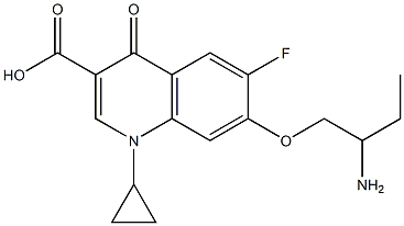 7-[2-Aminobutoxy]-1-cyclopropyl-6-fluoro-1,4-dihydro-4-oxoquinoline-3-carboxylic acid Struktur