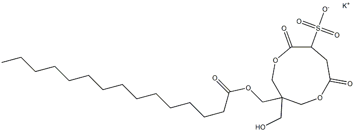 1-(1-Oxopentadecyloxymethyl)-1-(hydroxymethyl)-4,7-dioxo-3,8-dioxacyclononane-6-sulfonic acid potassium salt Struktur