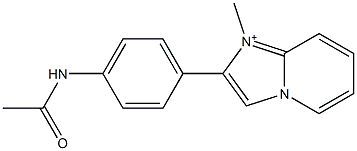 2-[4-Acetylaminophenyl]-1-methylimidazo[1,2-a]pyridin-1-ium Struktur