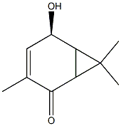 (5R)-5-Hydroxy-3,7,7-trimethylbicyclo[4.1.0]hept-3-en-2-one Struktur