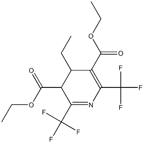 3,4-Dihydro-2,6-bis(trifluoromethyl)-4-ethylpyridine-3,5-dicarboxylic acid diethyl ester Struktur