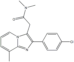 N,N-Dimethyl-2-(4-chlorophenyl)-8-methylimidazo[1,2-a]pyridine-3-acetamide Struktur