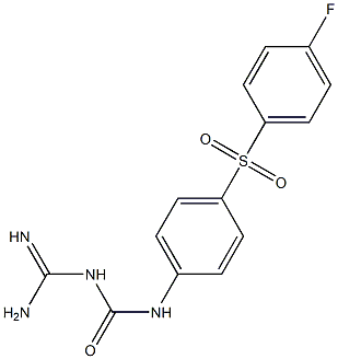 1-[4-[(p-Fluorophenyl)sulfonyl]phenylaminocarbonyl]guanidine Struktur