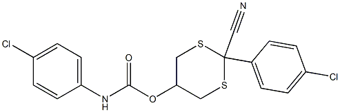 N-(4-Chlorophenyl)carbamic acid [2-cyano-2-(4-chlorophenyl)-1,3-dithian-5-yl] ester Struktur