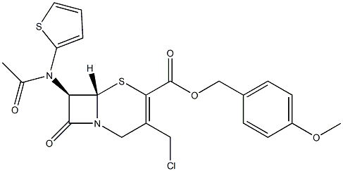 (7R)-3-(Chloromethyl)-7-[(2-thienyl)acetylamino]cepham-3-ene-4-carboxylic acid (4-methoxybenzyl) ester Struktur