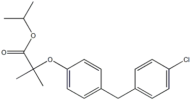 2-Methyl-2-[4-(4-chlorobenzyl)phenoxy]propionic acid isopropyl ester Struktur