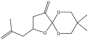 2-Isobutenyl-4-methylene-8,8-dimethyl-1,6,10-trioxaspiro[4.5]decane Struktur