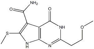 2-(2-Methoxyethyl)-6-(methylthio)-4-oxo-3,4-dihydro-7H-pyrrolo[2,3-d]pyrimidine-5-carboxamide Struktur