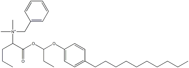 N,N-Dimethyl-N-benzyl-N-[1-[[1-(4-decylphenyloxy)propyl]oxycarbonyl]butyl]aminium Struktur