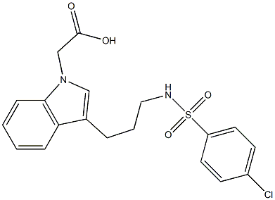 3-[3-[(4-Chlorophenylsulfonyl)amino]propyl]-1H-indole-1-acetic acid Struktur