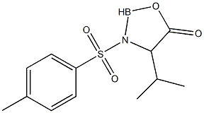 3-Tosyl-4-isopropyl-1,3,2-oxazaborolidine-5-one Struktur