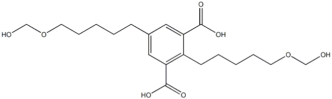 2,5-Bis[5-(hydroxymethoxy)pentyl]isophthalic acid Struktur