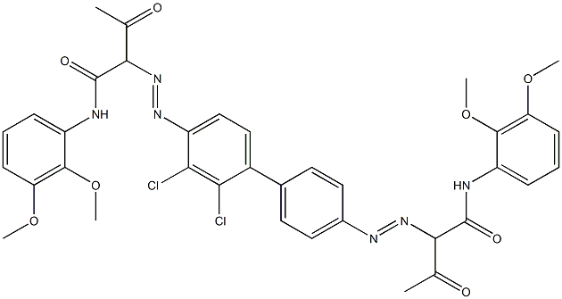 4,4'-Bis[[1-(2,3-dimethoxyphenylamino)-1,3-dioxobutan-2-yl]azo]-2,3-dichloro-1,1'-biphenyl Struktur