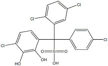 (4-Chlorophenyl)(2,5-dichlorophenyl)(4-chloro-2,3-dihydroxyphenyl)methanesulfonic acid Struktur