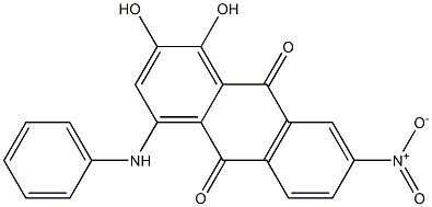 1-Anilino-3,4-dihydroxy-6-nitroanthraquinone Struktur