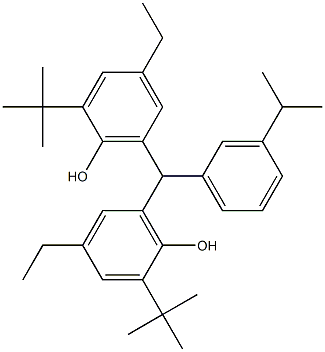 6,6'-(3-Isopropylbenzylidene)bis(2-tert-butyl-4-ethylphenol) Struktur